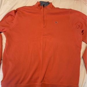 Vineyard Vines - Vineyard Vines Stratford Jersey 1/4 Zip Pullover Salmon - XL